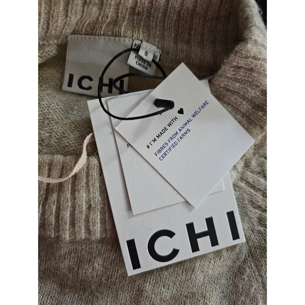 Ichi IHASDIS Fall 2025 Release Knit Dress, Size Small, Color Oatmeal